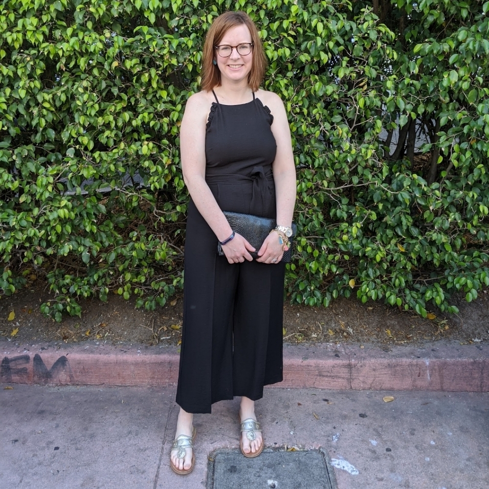 CeCe Wide Leg Black Jumpsuit